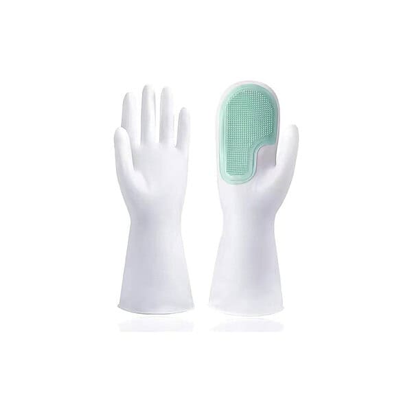 MUSVUZA Silicone Dishwashing Rubber Gloves Green - LXINDIA.COM