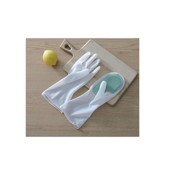 MUSVUZA Silicone Dishwashing Rubber Gloves Green A - LXINDIA.COM