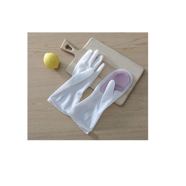 MUSVUZA Silicone Dishwashing Rubber Gloves Purple A - LXINDIA.COM