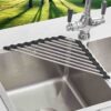 NILKANTH Triangle Roll Up Dish Drying Rack for Sink Corner - LXINDIA.COM