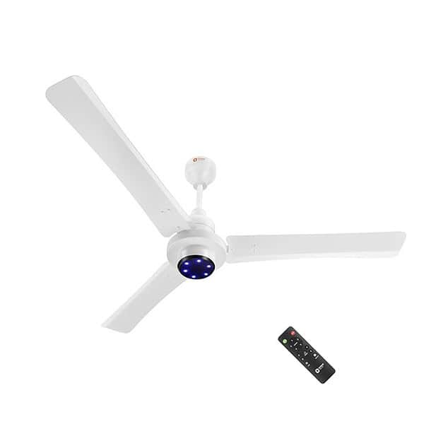 Orient Electric Tome Pro 1200 mm BLDC Ceiling Fan with Remote LED Indicator Lights White - LXINDIA.COM