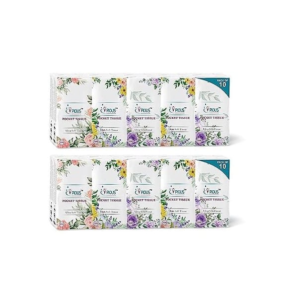 PIOUS 2 Ply Highly Absorbent Soft Pocket Tissue Papers - LXINDIA.COM