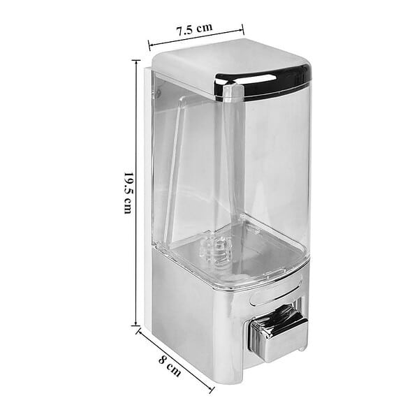 Plantex ABS Plastic Push Button Dispenser for Shampoo Transparent and Silver2 - LXINDIA.COM