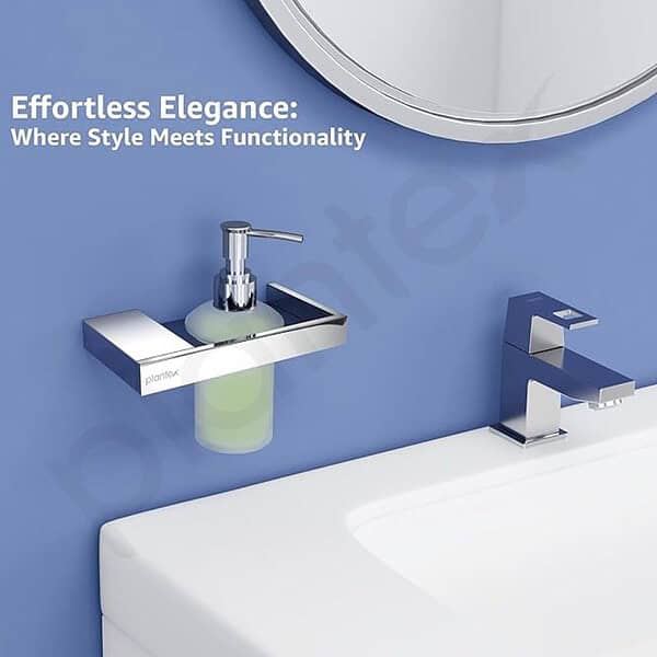 Plantex Pure Brass Shampoo Dispenser Silver Chrome1 - LXINDIA.COM