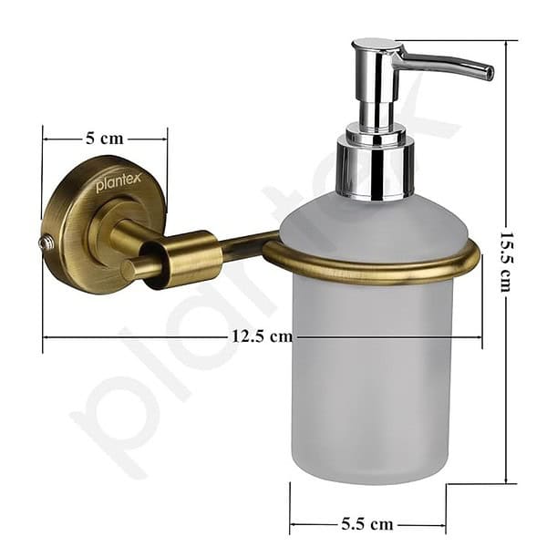 Plantex Stainless Steel Liquid Shampoo Dispenser Antique2 - LXINDIA.COM