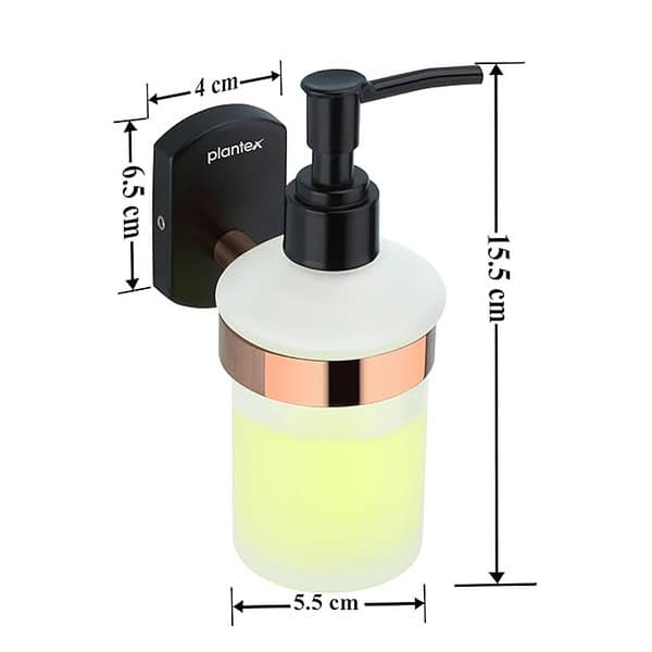 Plantex Stainless Steel Shampoo Dispenser Parv Rose Gold and Black2 - LXINDIA.COM