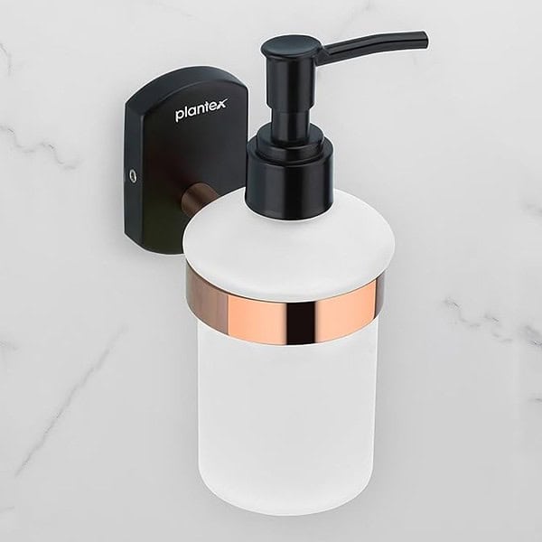 Plantex Stainless Steel Shampoo Dispenser Parv Rose Gold and Black3 - LXINDIA.COM