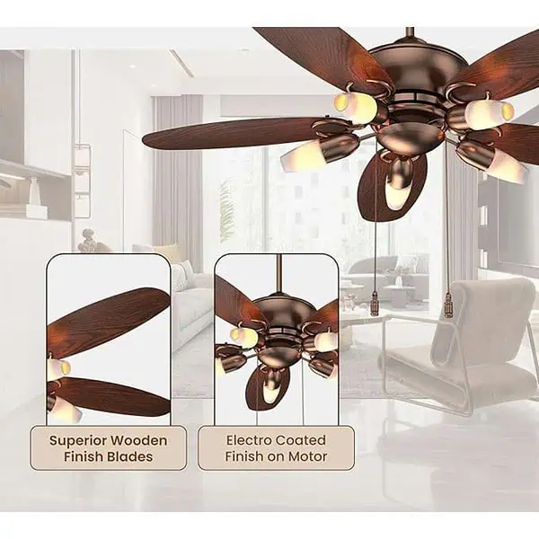 Polycab Superia SP02 BLDC Star Rated Premium1200mm Ceiling Fan with Remote Copper Rosewood 3 - LXINDIA.COM