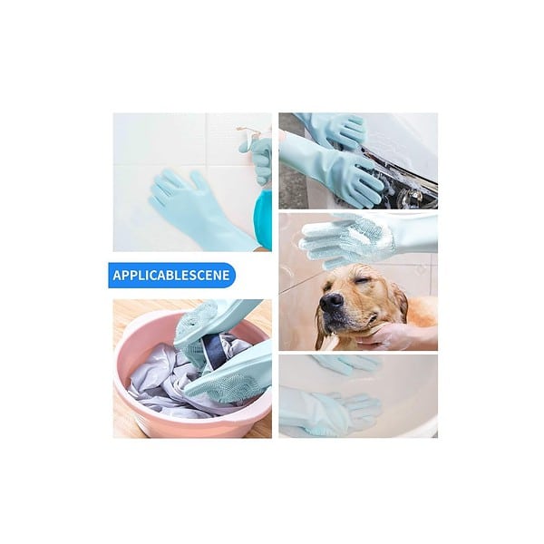 Rylan Gloves Magic Silicone Dish Washing Gloves A - LXINDIA.COM