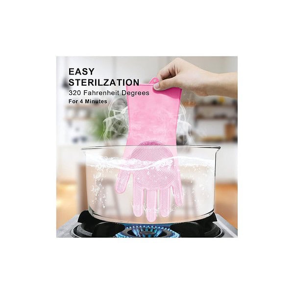 Rylan Gloves Magic Silicone Dish Washing Gloves B - LXINDIA.COM