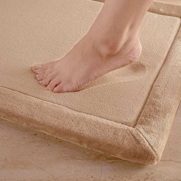 SPREAD SPAIN Memory Foam Bath Mat60cm x 40 cm Light Beige1 - LXINDIA.COM