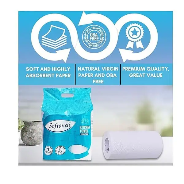 Softouch 2 Ply Kitchen Tissue Rolls A - LXINDIA.COM