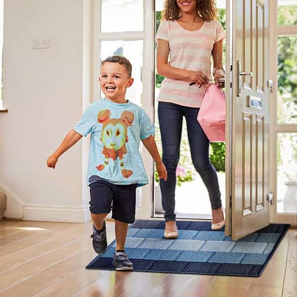 Status Contract Anti Slip Door Mat38x58cm Blue1 - LXINDIA.COM