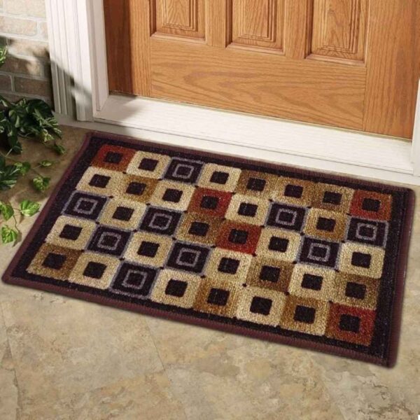 Status Nylon Anti Slip Floor Door Mat 38x58 cm Brown - LXINDIA.COM