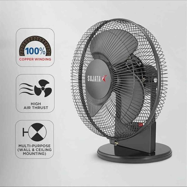 Sujata Cabin Fan 2 Years Warranty Small Wall Fan with 2300 RPM Black 1 - LXINDIA.COM