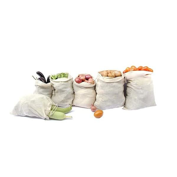 TAKIVA Cotton Muslin Reusable Fridge Storage Bags Set Of 12Multipurpose Washable Drawstring and Eco Friendly Bags 3 - LXINDIA.COM