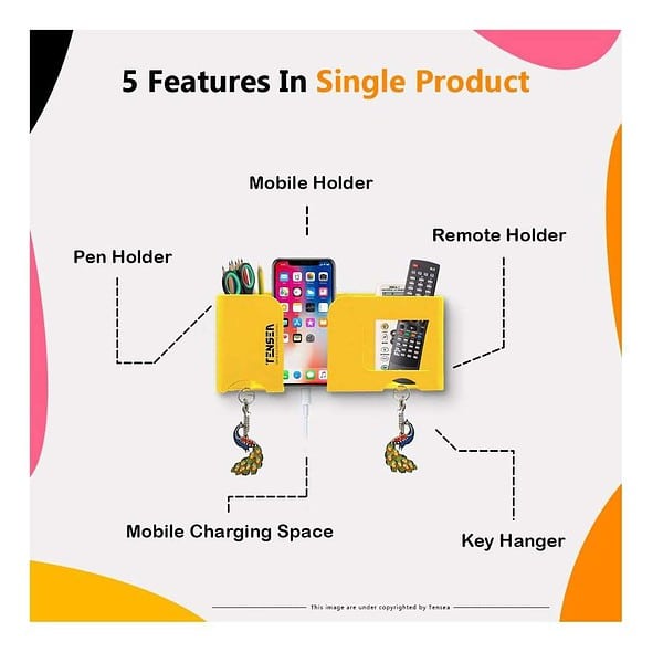 Tensea 5 in 1 Plastic Wall Mount Mobile Holder A - LXINDIA.COM