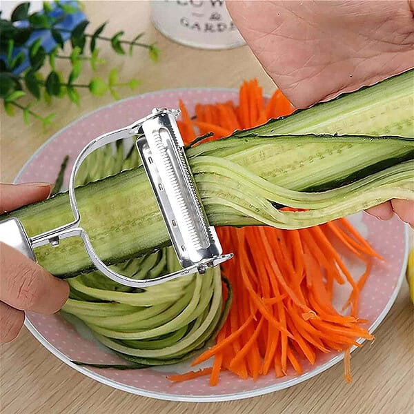 Top Chef 2 in 1 Stainless Steel Vegetable Peeler - LXINDIA.COM