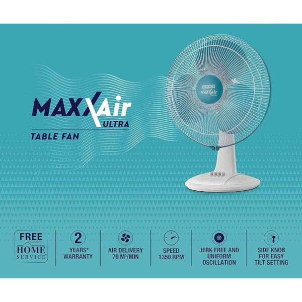 USHA Maxx Air Ultra 400MM Table Fan Light Blue 1 - LXINDIA.COM