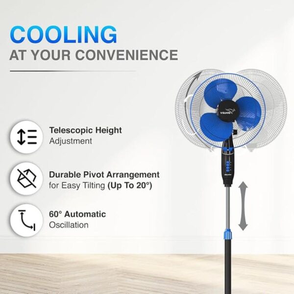 V Guard Esfera STS N Pedestal Fan400mm Blue Black1 - LXINDIA.COM