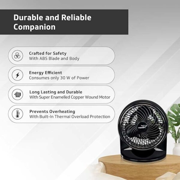 V Guard Multi Purpose Spinny Pro Personal Fan Table Cum Wall Fan 2100 RPM Black 1 - LXINDIA.COM