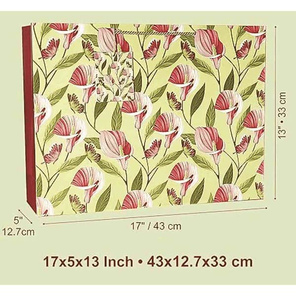 VESTTA ELEGANCE REDEFINED Gift Paper bag 17 L x 5 B x 13 H Inches Lily Floral Print 1 - LXINDIA.COM