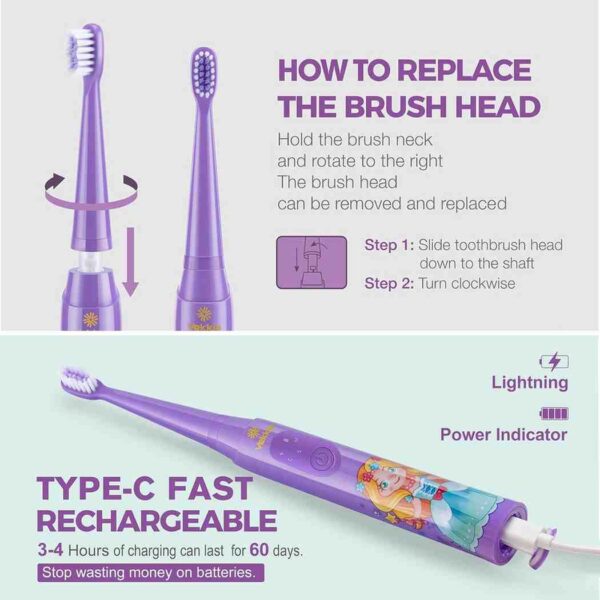 Vekkia Princess Kids Electric Toothbrush B - LXINDIA.COM