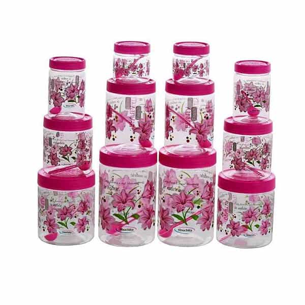 Vetalic Plastic ContainersSet of 12 Pink A - LXINDIA.COM