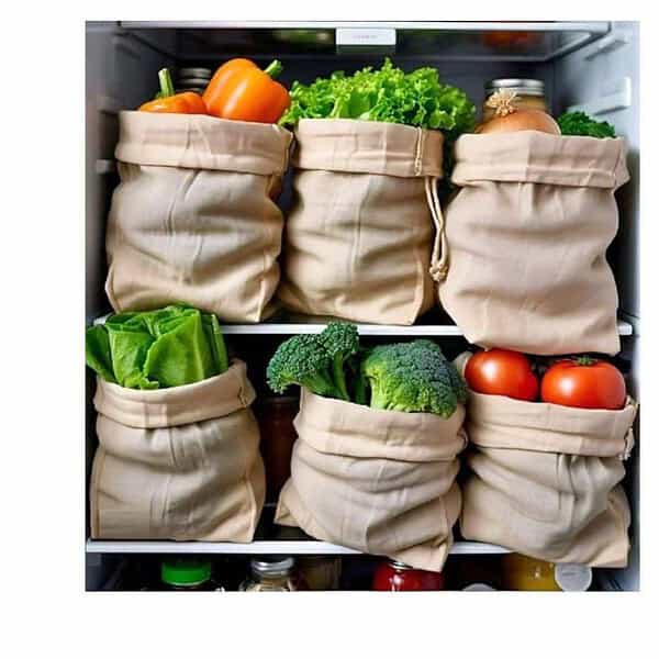 WUD 6 Muslin Cotton Cloth Bags for Vegetables for Storing Vegetables in Fridge 3 - LXINDIA.COM