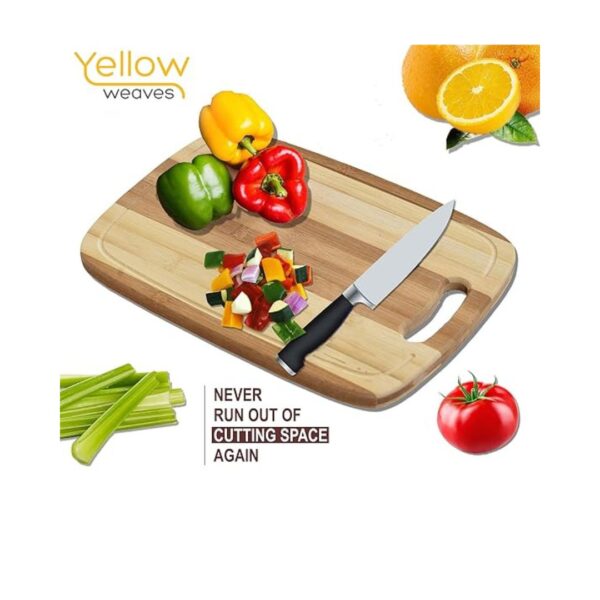 Yellow Weaves Natural Bamboo Wood Cutting Board A - LXINDIA.COM