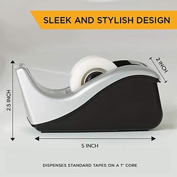 3M Scotch C60 Desktop Tape Dispenser Silver and Black2 - LXINDIA.COM