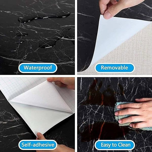 ABTER Marble Wallpaper Granite Waterproof Wallpaper PRIMIUM Black3 - LXINDIA.COM