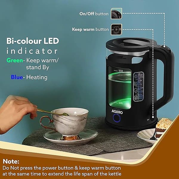 AGARO Galaxy Electric Kettle with Keep Warm Function 3 - LXINDIA.COM