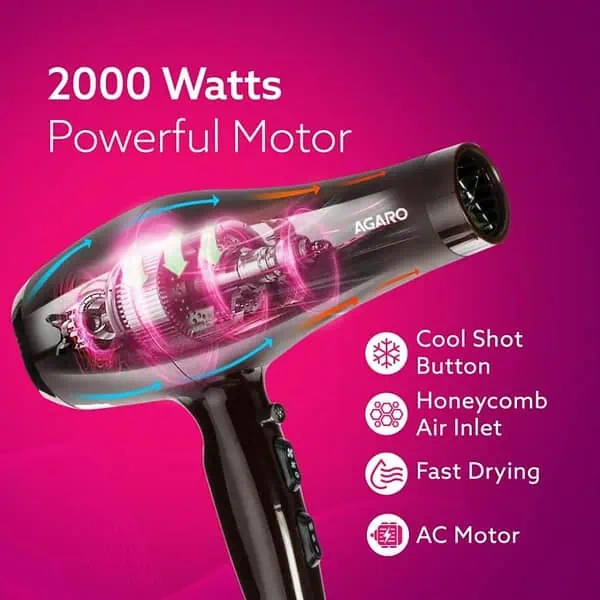 AGARO HD 1120 2000W AC Professional Hair Dryer3 - LXINDIA.COM