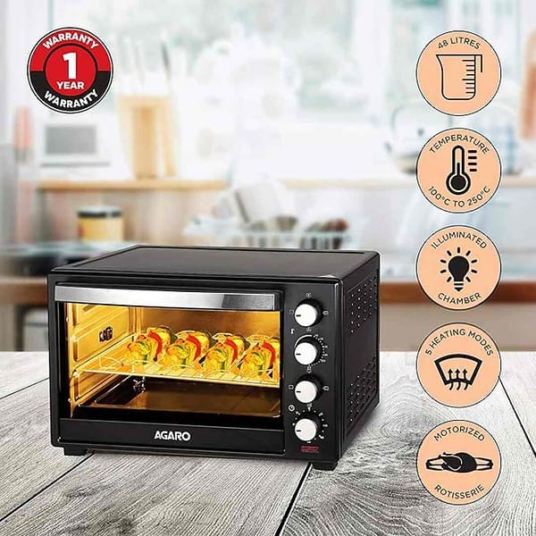 AGARO Marvel 48 Liters Oven Toaster Grille Black 1 - LXINDIA.COM