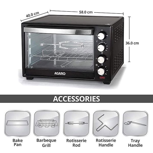 AGARO Marvel 48 Liters Oven Toaster Grille Black 3 - LXINDIA.COM