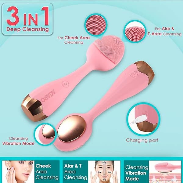 AGARO Smart Facial Cleansing Device with Silicone Brush and Anti Aging Massager 2 - LXINDIA.COM