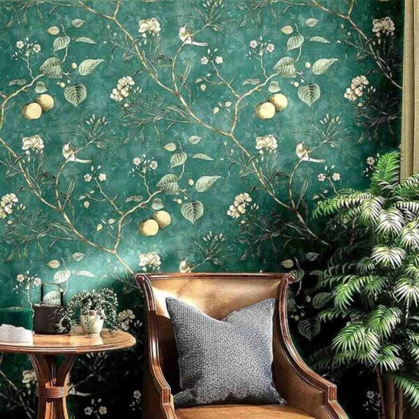 ANNA CREATIONS Decorative Peel Stick Green Cherry Waterproof Floral Wallpaper - LXINDIA.COM