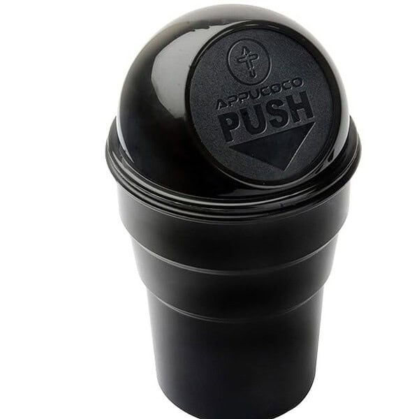 APPUCOCO Mini Car Trash Bin Can Holder Dustbin Black - LXINDIA.COM