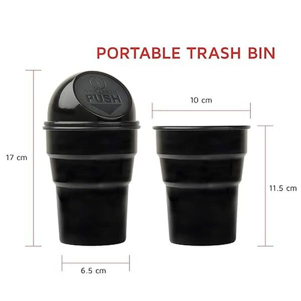 APPUCOCO Mini Car Trash Bin Can Holder Dustbin Black 1 - LXINDIA.COM