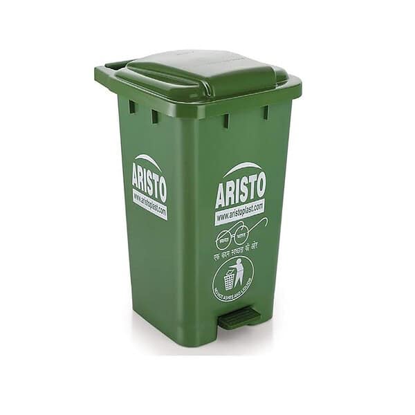 ARISTO Step On Plastic Pedal Garbage Waste Dustbin 70 LTR Green - LXINDIA.COM