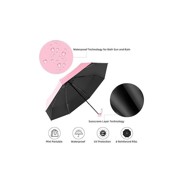 AYSIS Mini Umbrella with Case Pink A - LXINDIA.COM