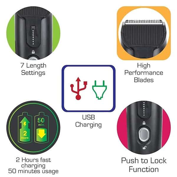 Agaro MT 5001 Cordless Beard Trimmer with USB Charging 3 - LXINDIA.COM