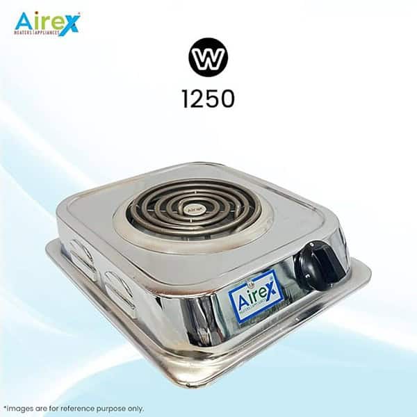 Airex 1250W Stainless Steel Electric Heater G Coil Stove Induction Cooktop Silver1 - LXINDIA.COM