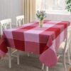 Airwill Cotton Checkered Square Table Cover 56x56 inches Red and Pink - LXINDIA.COM