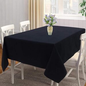 Airwill Cotton Solid Pattern Square Table Cover 56x56 inches Black - LXINDIA.COM