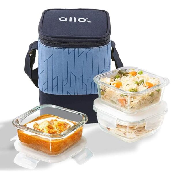 Allo Borosilicate Glass Lunch Box and Lunch Bag - LXINDIA.COM