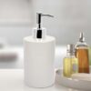 Anko Ribbed White Stoneware Liquid Soap Dispenser for Bathroom - LXINDIA.COM