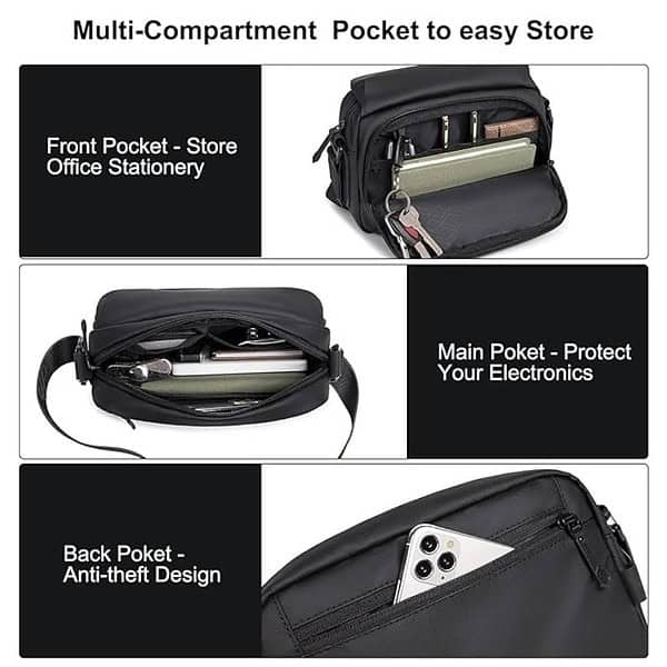 Arctic Hunter Sling Bag for Men Stylish Messenger Bag Black 2 - LXINDIA.COM