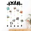 Art Street Birds Design Collage Hanging Frame with Wooden Clips Black - LXINDIA.COM